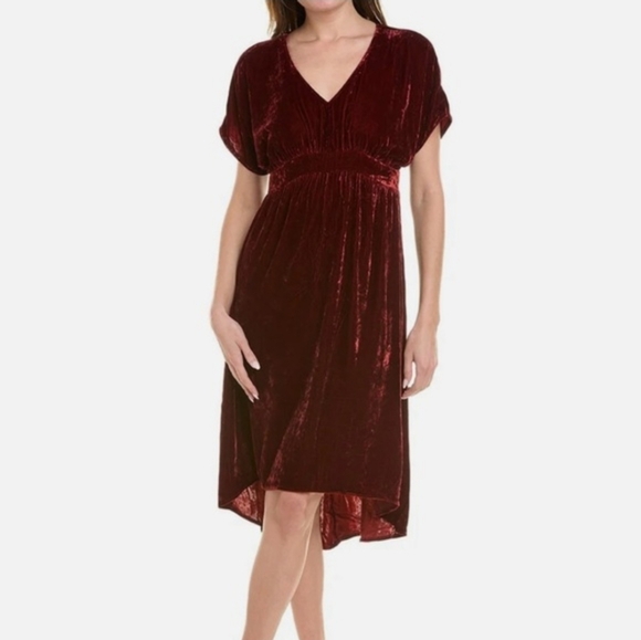 CAbi Dresses & Skirts - CAbi Burgundy Velvet Midi Dress